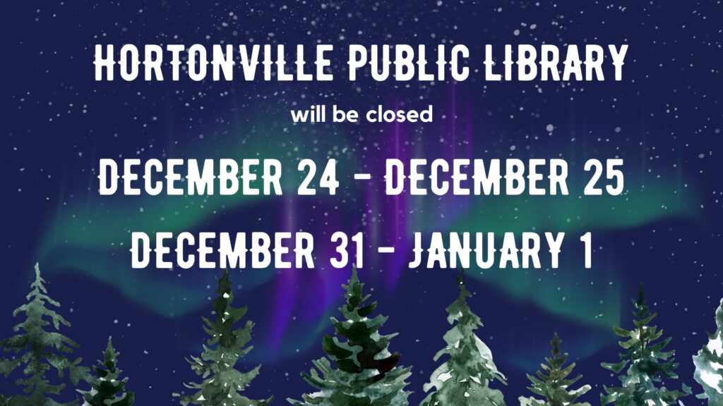 Library closed December 24-25 and December 31-January 1